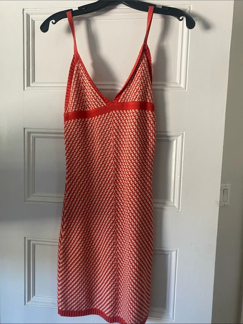Sage Red & Cream Knit Slip Dress - Picture 1 of 1